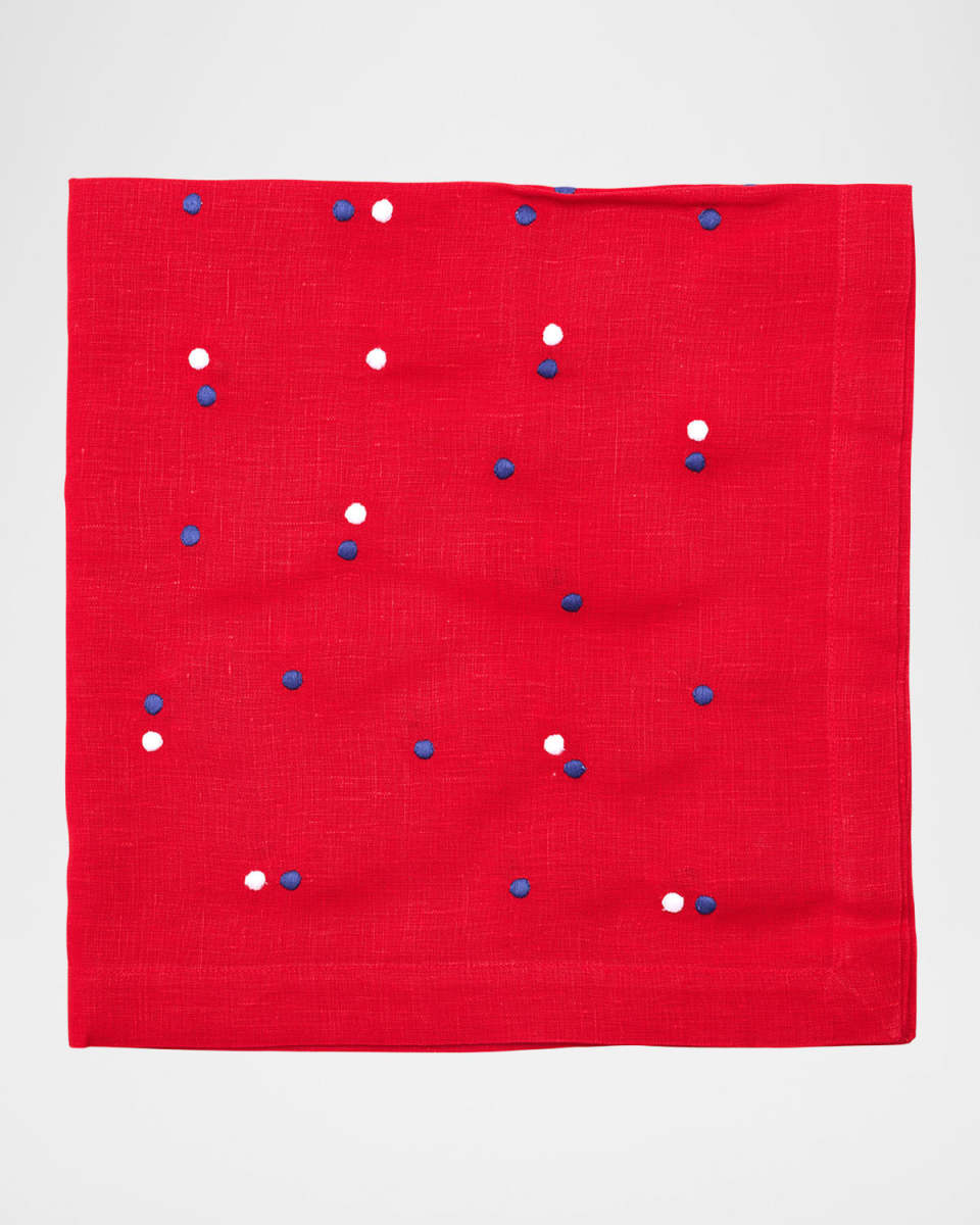 Scattered Dots Embroidered Napkin, Set of 4